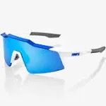 100% Speedcraft SL Sunglasses - White - Blue Mirror