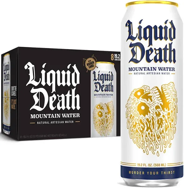 Liquid Death 100% Mountain Water - 8pk/19.2 fl oz Cans