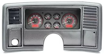 1978-1987 El Camino Dakota Digital VHX Instrument System, Carbon Fiber Faces, Red Numbers VHX-78C-MC-C-R