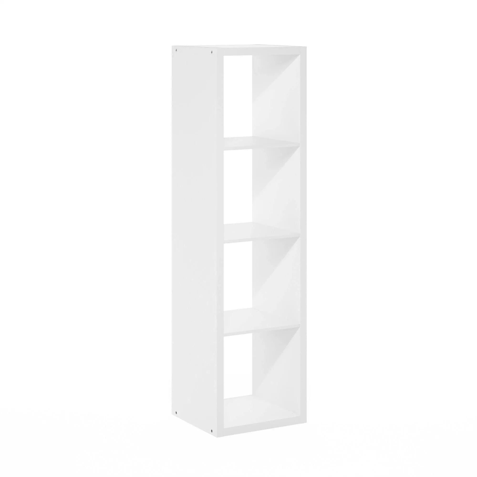 Furinno Cubicle Open Back Decorative Verticle Cube Storage Organizer, 4-Cube, White