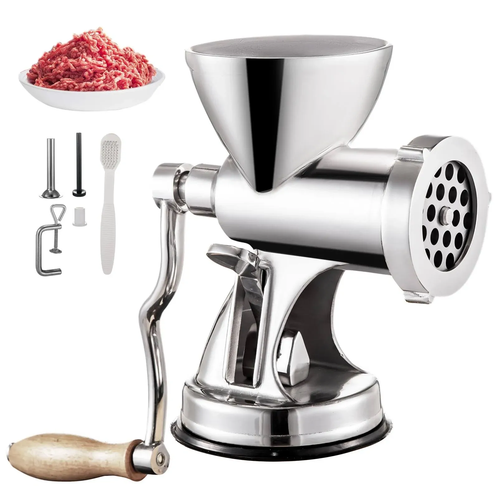 VEVOR Manual Meat Grinder 304 Stainless Steel Hand Meat Grinder with Suction Cup + Steel Table Clamp Meat Mincer Sausage Maker - AliExpress 