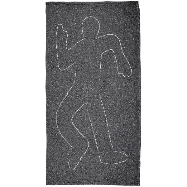 Crime Scene Chalk Outline Body All Over Beach Towel