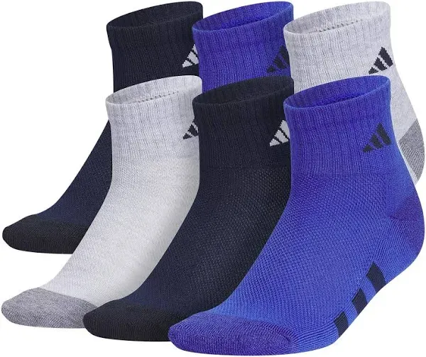 adidas Youth Cushioned 6-Pack Quarter Socks Boys