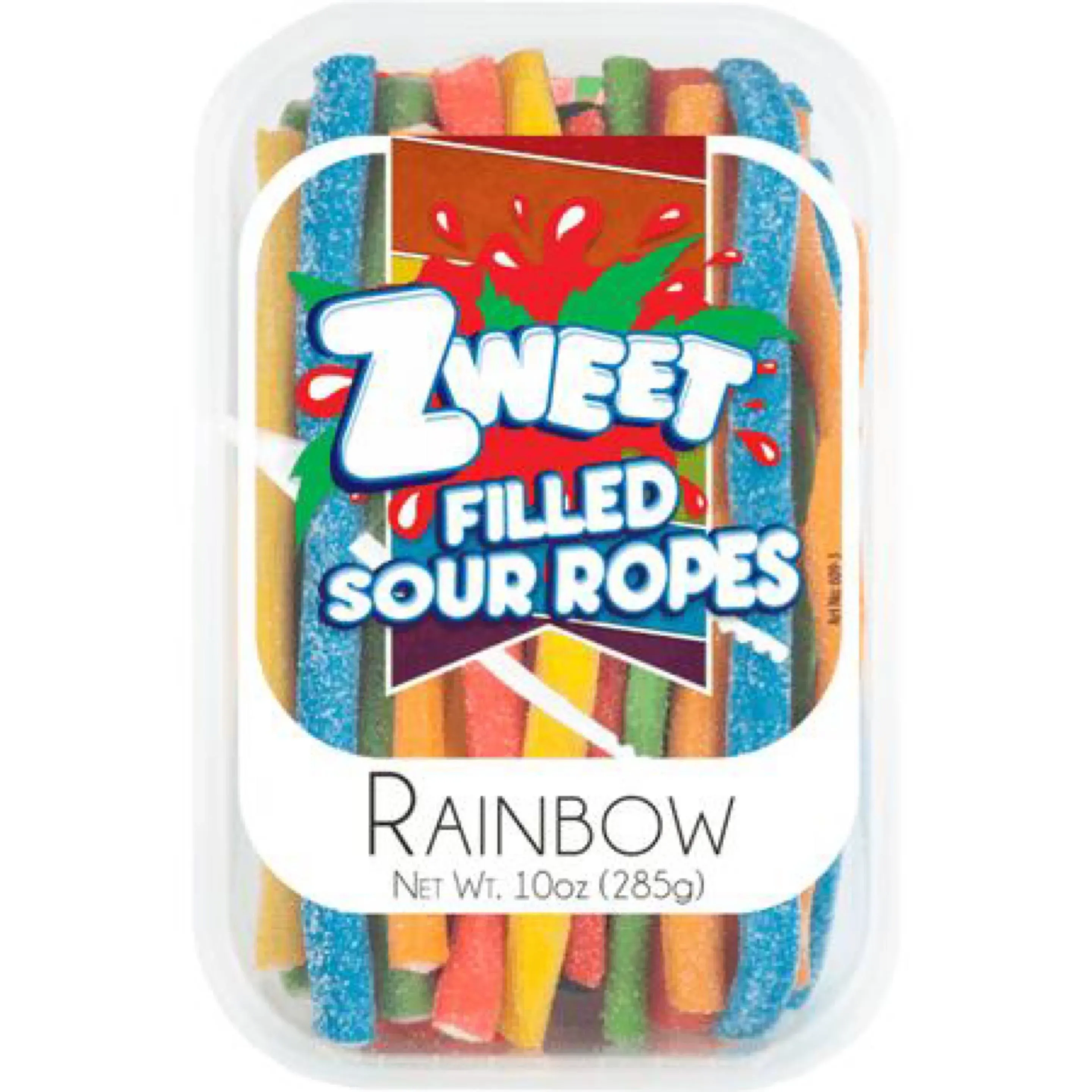 Zweet Filled Sour Ropes, Rainbow - 10 oz