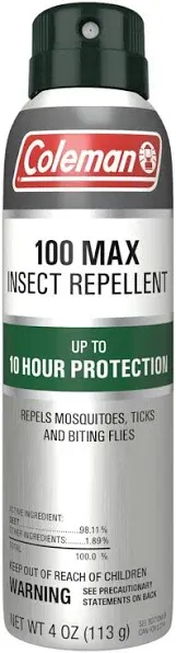 Coleman Insect Repellent, 100 Max, Continuous Spray - 4 oz