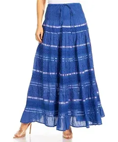 Sakkas Lace and Ribbon Peasant Boho Skirt