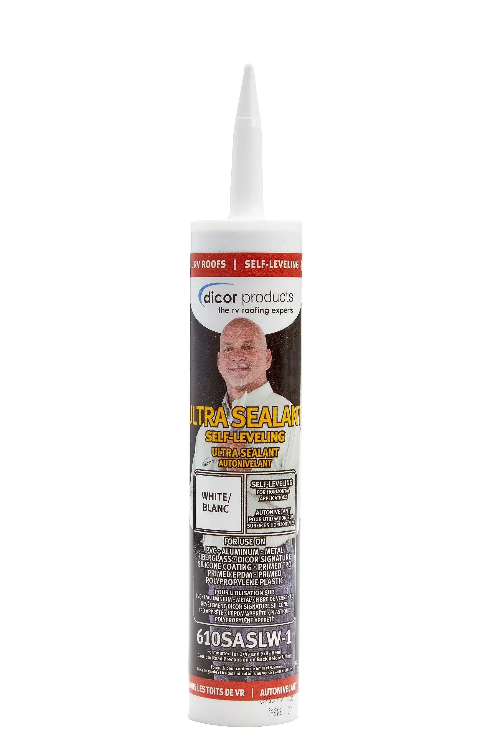 Dicor 610SASLW-1 Self-Leveling Ultra Sealant System - 10.1 Oz, White, High Pe...