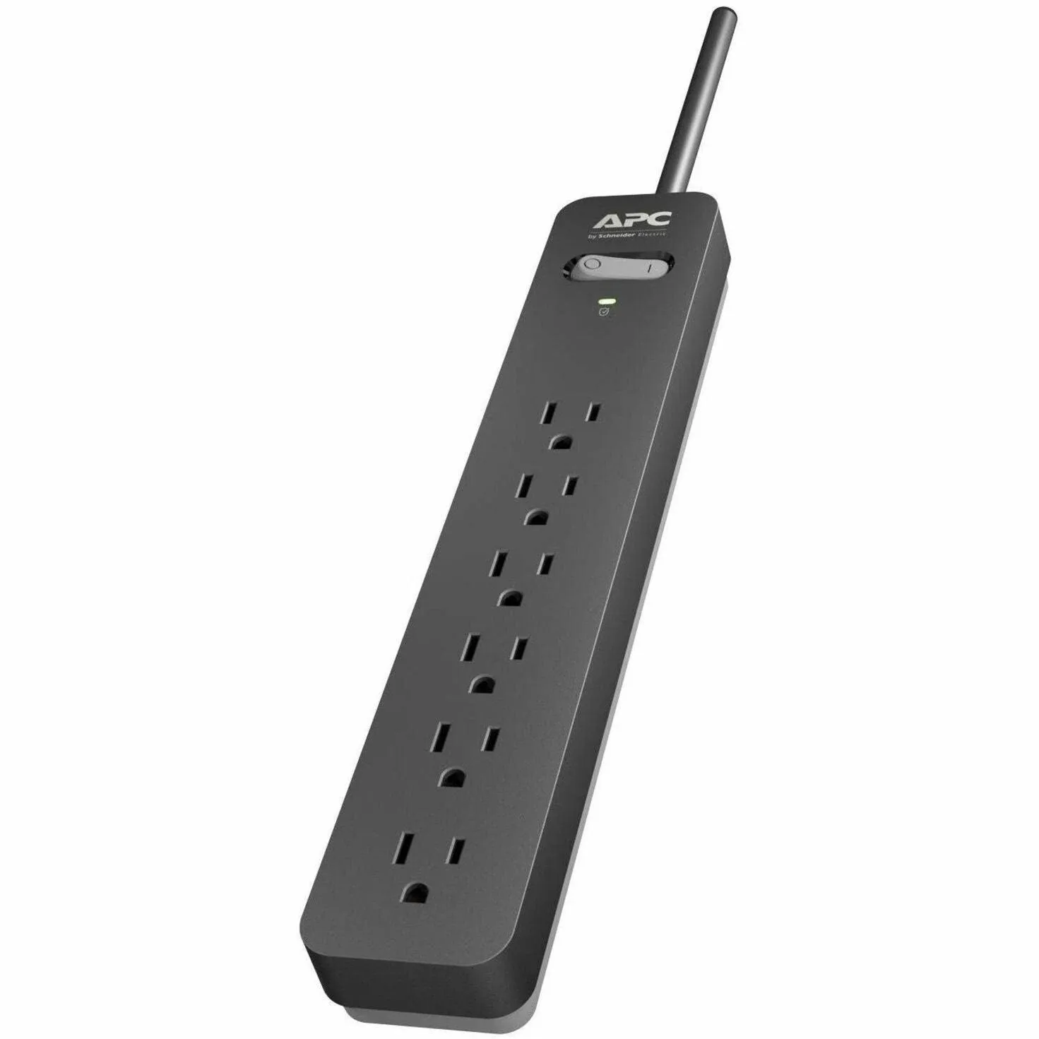 APC Surge Protector with Extension Cord 15 Ft, PE615, 6-Outlets, 1080 Joule, Power Strip Long Cord Black