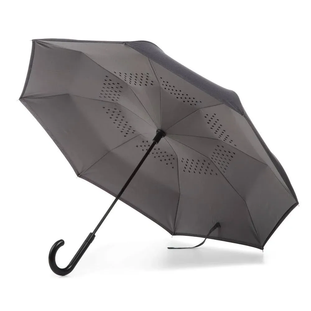 Totes Inbrella Reverse Close Umbrella Black/Grey