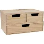 Weston Stackable Light Natural Paulownia Wood Boxes with Drawers