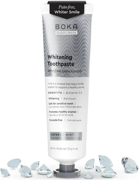 Boka Fluoride Free Toothpaste Nano Hydroxyapatite Remineralizing Sensitive Teeth Whitening Dentist Recommended for Adult