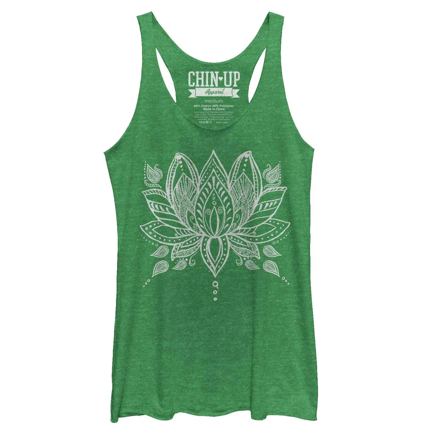 Chin-Up Women&#039;s Top, Green//Henna Lotus, Small