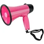 MyMealivos Portable Megaphone Bullhorn 20 Watt Power Megaphone Speaker Voice and Sirenalarm Modes with Volume Control and Strap (Deeppink)A