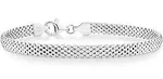 Miabella 925 Sterling Silver Italian 5mm Mesh Link Chain Bracelet for Women, Made in Italy