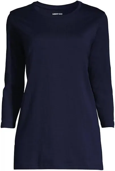 Lands' End Women's Petite 3/4 Sleeve Cotton Supima Tunic