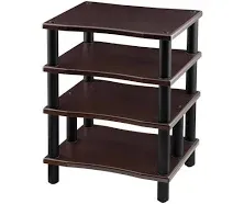 Monolith 4 Tier Audio Stand XL - Black, Open Air Design, Each Shelf Supports up 