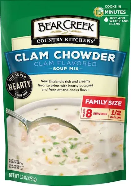 Bear Creek Soup Mix, Clam Chowder, 10.4 Ounce (Pack of 6)