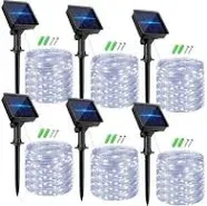 kolpop 6 Packs Solar Fairy Lights Outdoor 192FT 480LED Solar String Lights Outdoor Waterproof