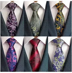 Adulove Men's Necktie Classic Silk Tie Woven Jacquard Neck Ties