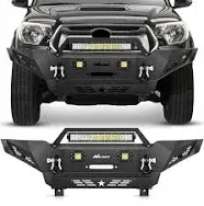 Nilight Full Width Solid Steel Front Bumper for Toyota Tacoma (2005-2015)