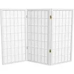 3 ft. Short Window Pane Shoji Screen - White - 5 Panels