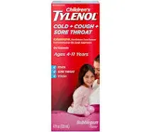 Tylenol Children's Grape Liquid Cold + Cough + Runny Nose Medicine, 4 oz.