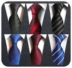 Adulove Men's Necktie Classic Silk Tie Woven Jacquard Neck Ties