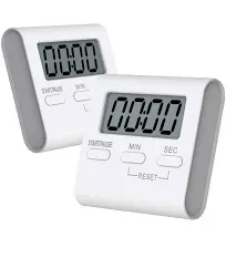 SATINWOOD Kitchen Timer 2 Pack Digital Kitchen Timers Magnetic Countdown Timer with Loud Alarm