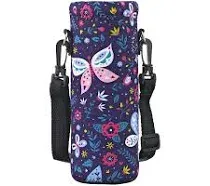 AUPET Water Bottle Sling Bag Carrier Crossbody Sleeve,Insulated Neoprene Bottle Case Holder Pouch Cover 500ML/17oz with Shoulder Strap for Walking Women Men