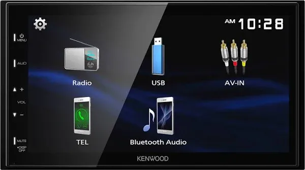 KENWOOD DMX129BT 6.8 Inch LCD Touchscreen Digital Media Car Stereo, Bluetooth Audio and Hands Free Calling, Double Din | Plus KENWOOD CMOS-230LP Universal Backup Camera