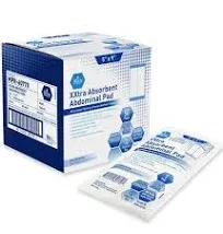 MED PRIDE Sterile XXtra Absorbent Abdominal Pads [50-Pack] - 5”x9” ABD Combine Individually Wrapped- Ultra-Absorbent Latex-Free & Non-Adherent Surgical for Drainage, Wound Dressing