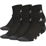 Adidas Youth Cushioned 6-Pack Quarter Socks, Size 5-7, Black