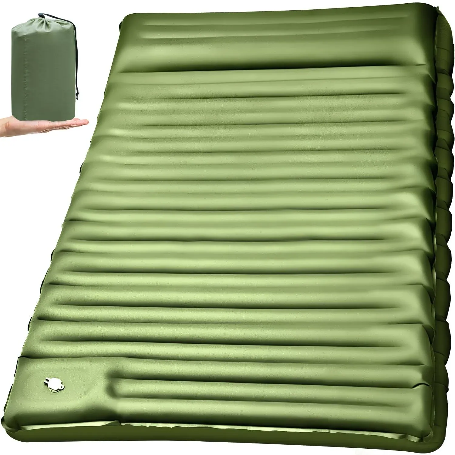 Double Sleeping Pad for Camping, 5"Ultra-Thick Queen Camping Mattress 2 Person ...