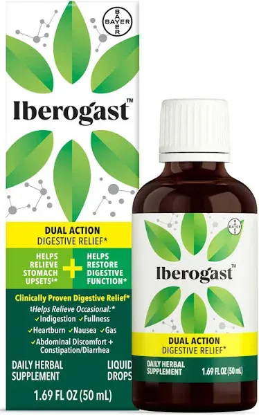 Iberogast Dual Action Digestive Relief Daily Herbal Supplements