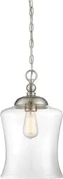 Modern 1 Light 9.75 inch Brushed Nickel Mini-Pendant Ceiling Light