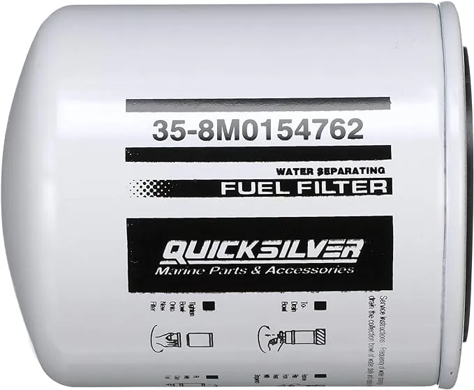 Quicksilver 8M0154762 Water Separating Fuel Filter for Various Marine Engines