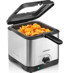 Fry Guy Compact Deep Fry 1.6 Quart Restaurant-Sty<wbr/>le Easy-View &amp; Adjustable Temp