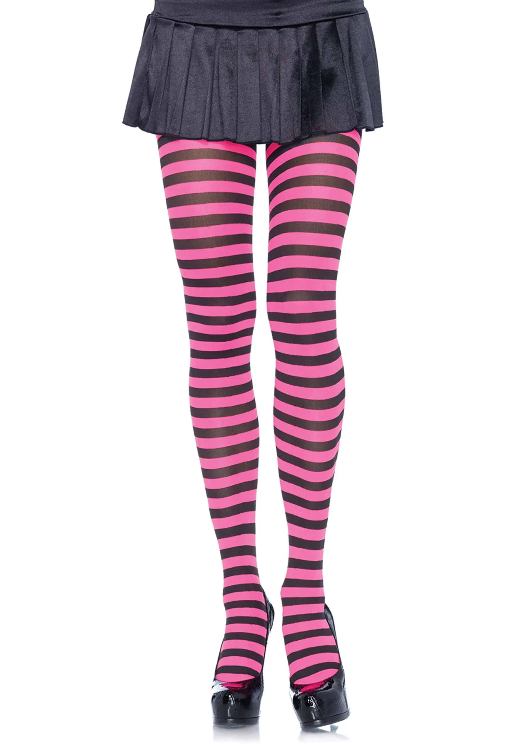 "Women's Nylon Striped Tights"