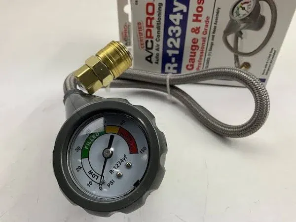 AC Pro Certified A/C Pro Recharge Gauge and Hose