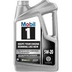 Mobil 1 Advanced Full Synthetic Motor Oil 5W-20, 5 Quart