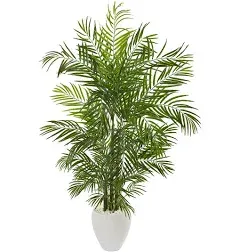 Nearly Natural 63-in. UV Resistant Areca Artificial Palm Tree Planter