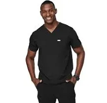 FIGS Leon Scrub Top for Men – 3 Pockets, Tailored Fit, Modern V-Neck, 4-Way Stretch, Moisture-Wicking Men's Scrubs