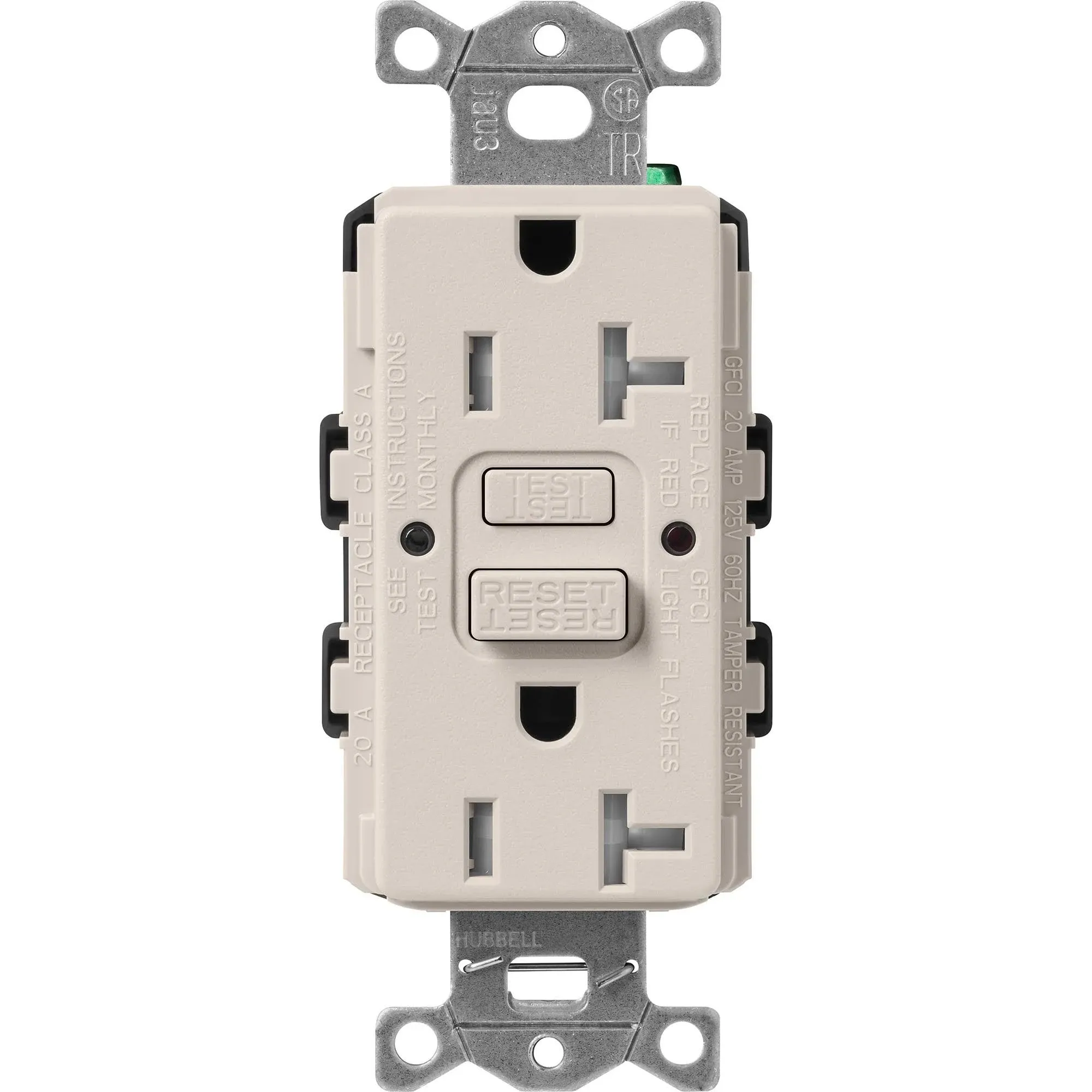 Lutron Satin 20A Receptacle Self-Testing GFCI Taupe (SCR-20-GFST-TP)