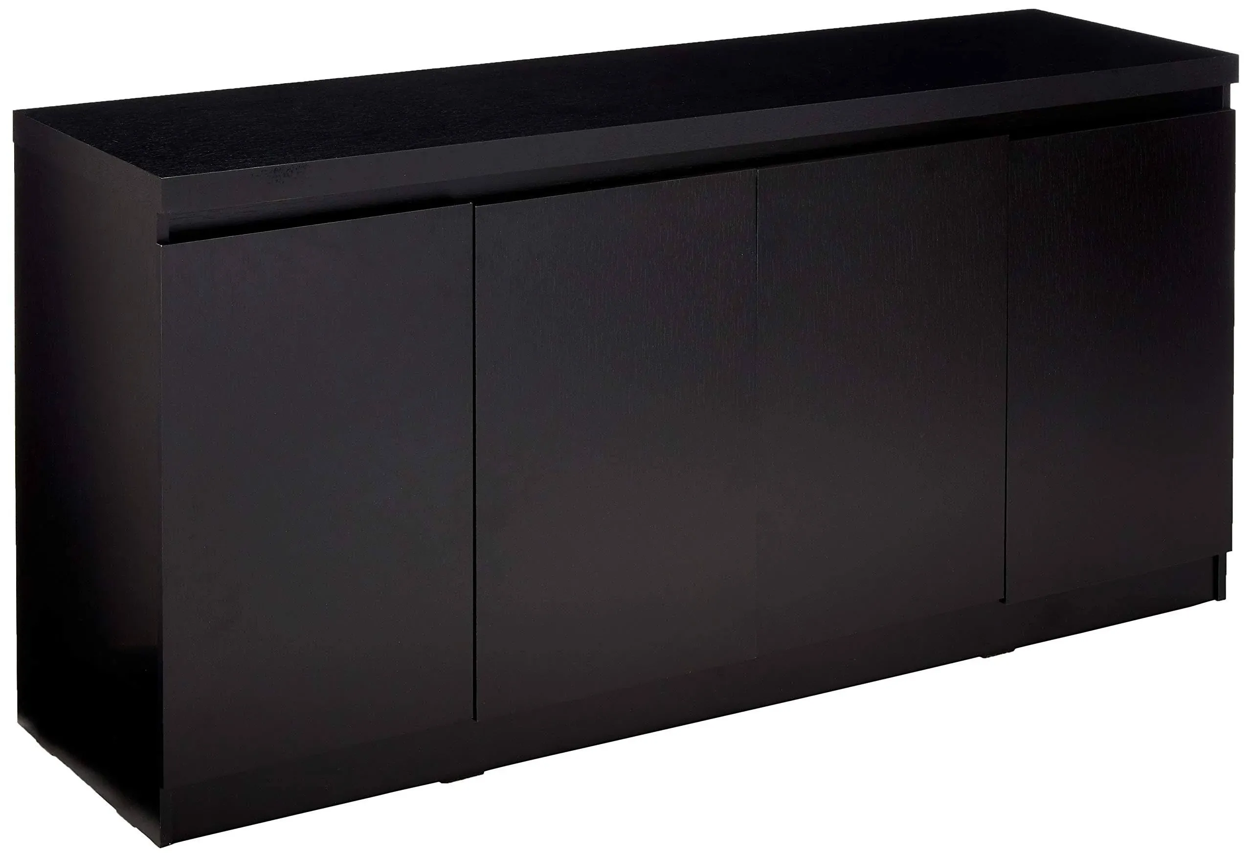 Viennese 62.99 in. 6-Shelf Buffet Cabinet with Mirrors in Black Matte