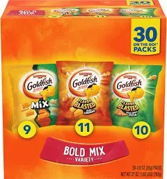 30 Ct Bold Mix Snack Crackers Variety Pack, 1 oz Individual Packs