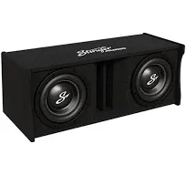 STINGER Single MC 1,200 Watt Power Loaded Car Audio Subwoofer Enclosure | Ported Vented 1 ohm Sub Box | Down Firing Box for Max Sound (Dual 10 inch Loaded Enclosure) MC1D10A