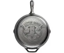 Yellowstone x Lodge Cast Iron Skillet, 12&#034;, Steer Skull