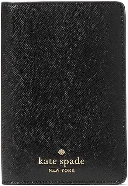 New Kate Spade Madison Saffiano Leather Passport Holder Black