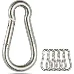 Stainless Steel Spring Snap Hook Carabiner - 304 Stainless Steel Caribeener C...