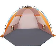 Oileus X-Large 4 Person Beach Tent Sun Shelter Portable Sun Shade Instant Tent for Beach with Carrying Bag